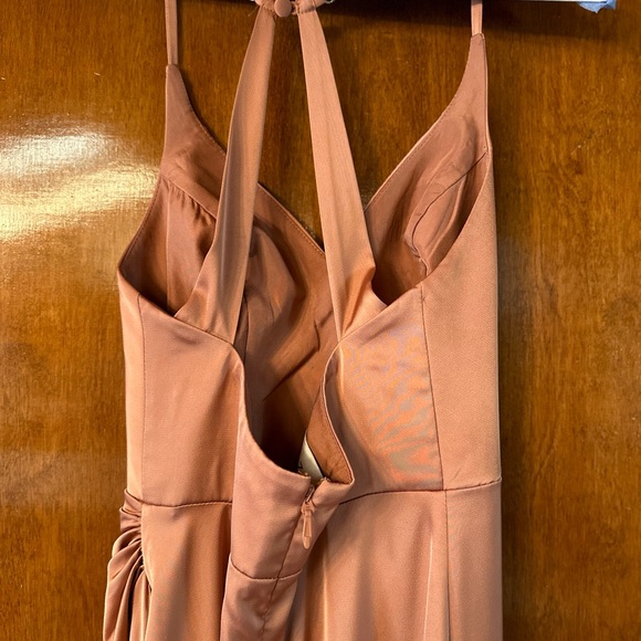 Azazie Geanna Stretch Satin Maxi Dress - size A0 - Picture 6 of 7